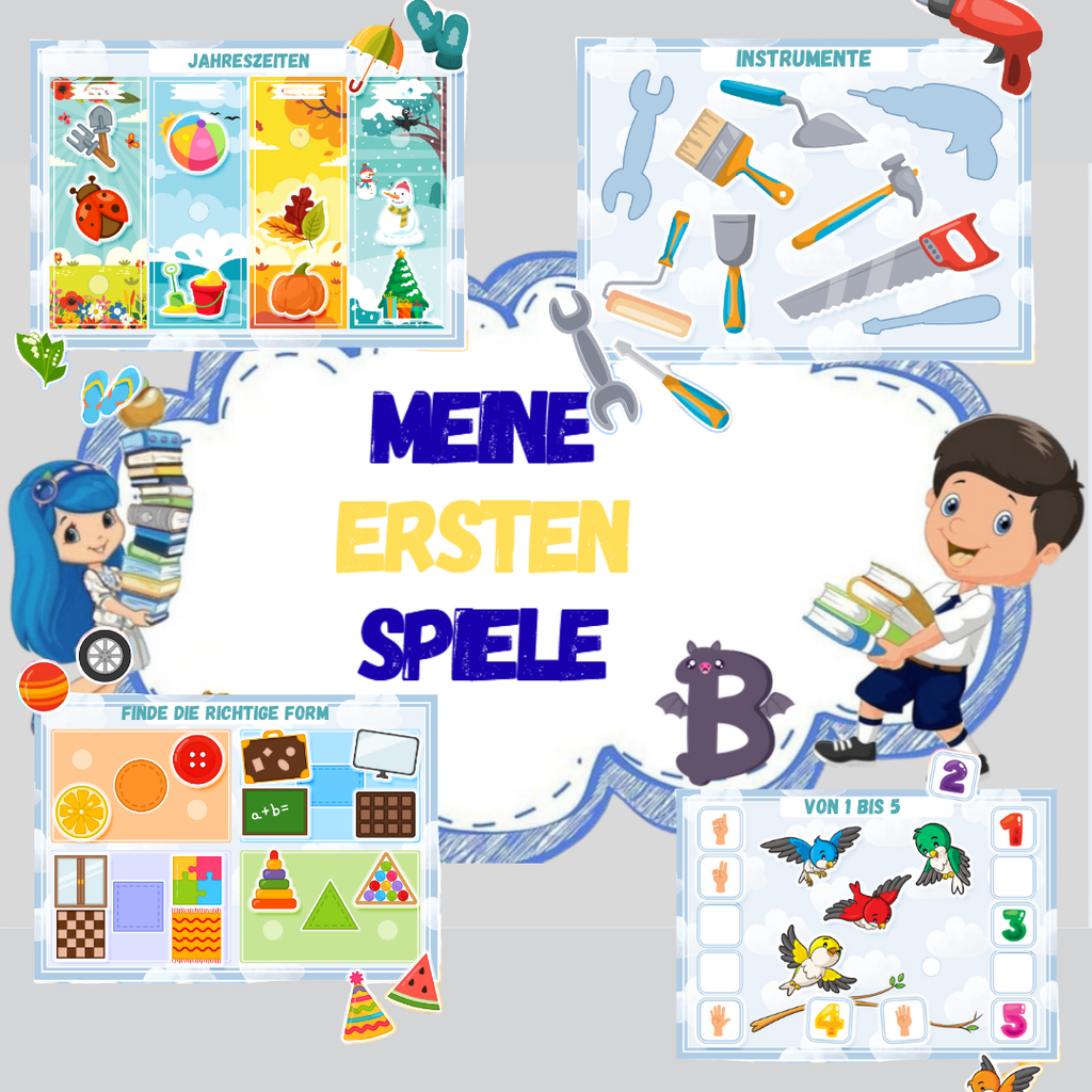 Montessori Lernbuch mit Klett – „Meine ersten Spiele“ | Interaktives Motorikbuch für Kleinkinder ab 1 Jahr | 12 Seiten & 574 Klett-Elemente | Lernspiel ab 1–4 Jahre | Made in Germany