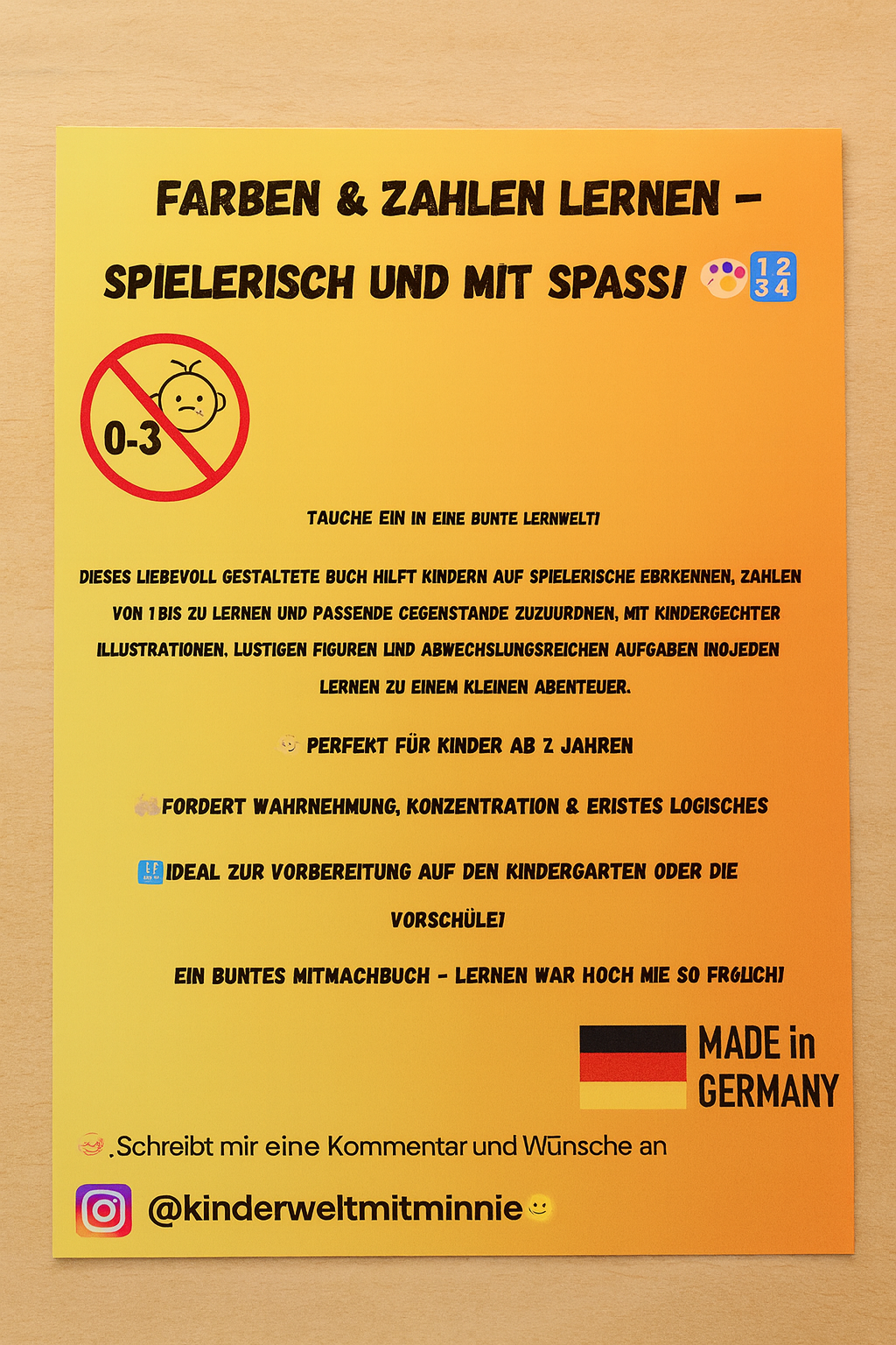 📘 Farben & Zahlen lernen – Das perfekte Vorschulbuch für kleine Entdecker!